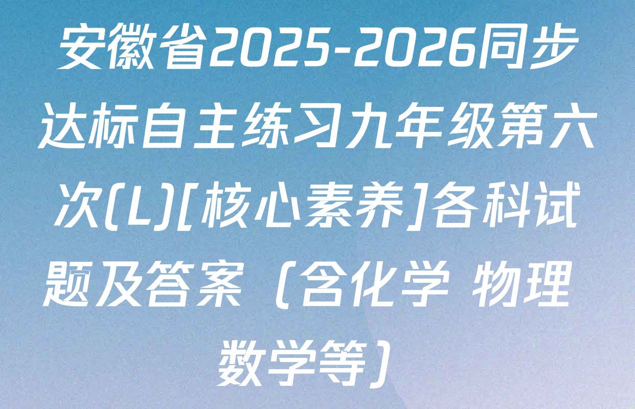 安徽省2025-2026同步达标自主练习九年级第六次(L)[核心素养]各科试题及答案（含化学 物理 数学等）