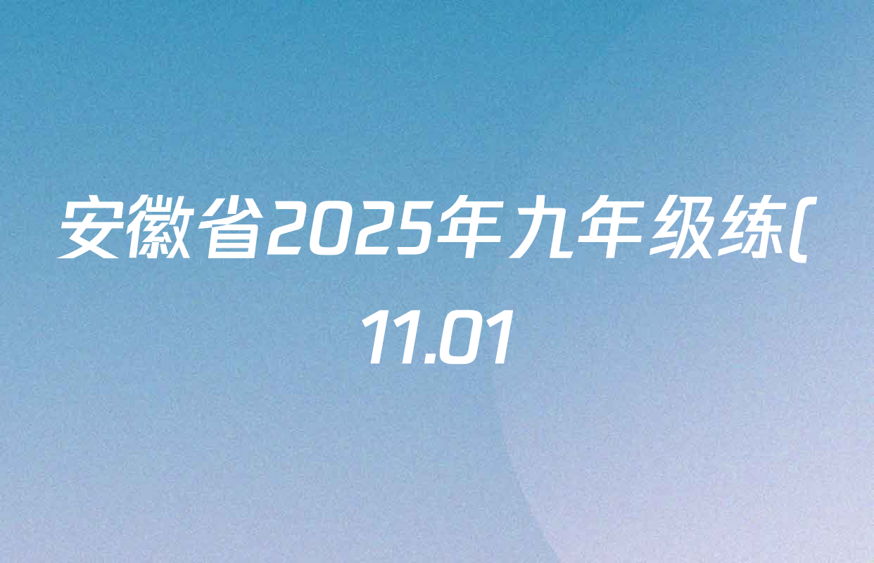 安徽省2025年九年级练(11.01)试卷及答案汇总(7科全) 安徽省2025年九年级练(11.01)试卷及答案汇总(7科全)