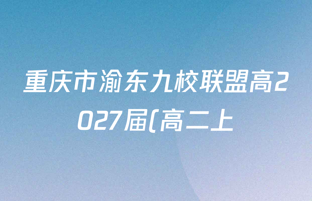 重庆市渝东九校联盟高2027届(高二上)期中联合性诊断测试试卷及答案汇总(已更新物理 化学 历史等9份) 重庆市渝东九校联盟高2027届(高二上)期中联合性诊断测试试卷及答案汇总(已更新物理 化学 历史等9份)