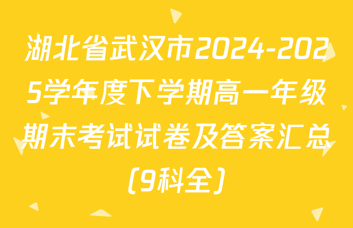 湖北省武汉市2024-2025学年度下学期高一年级期末考试试卷及答案汇总（9科全）