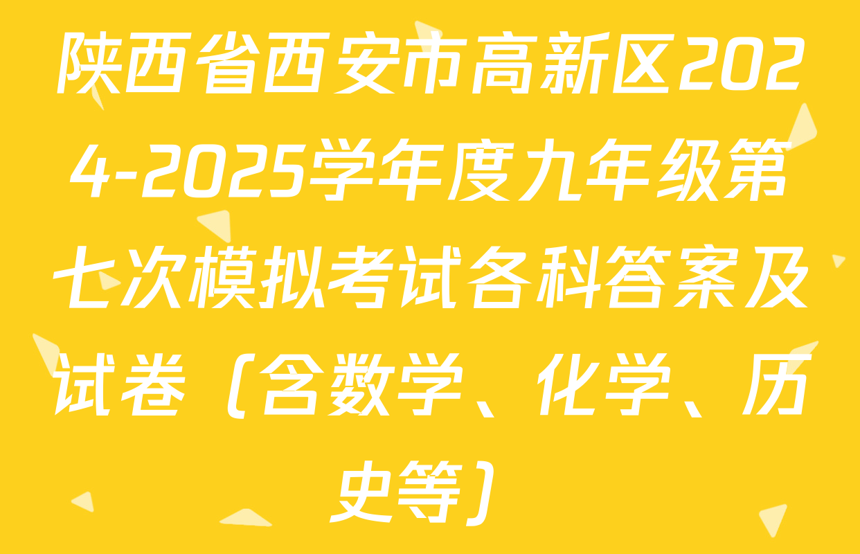 陕西省西安市高新区2024-2025学年度九年级第七次模拟考试各科答案及试卷（含数学、化学、历史等）