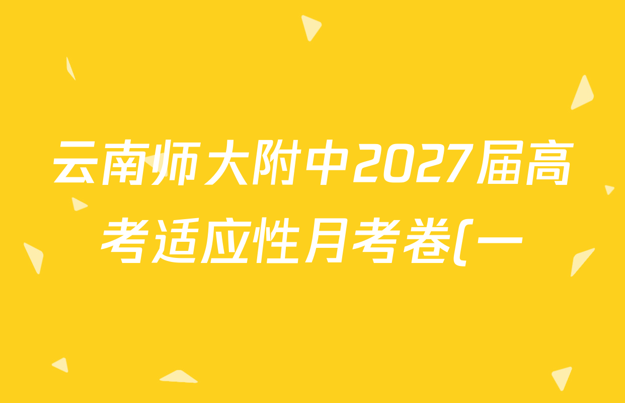 云南师大附中2027届高考适应性月考卷(一)(黑黑白黑黑黑白黑黑黑白黑白)试卷及答案汇总(含化学 语文 物理等9份) 云南师大附中2027届高考适应性月考卷(一)(黑黑白黑黑黑白黑黑黑白黑白)试卷及答案汇总(含化学 语文 物理等9份)