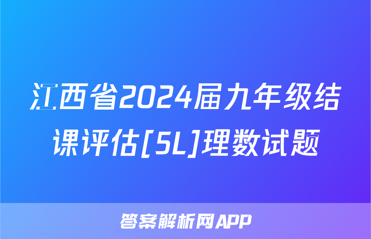 江西省2024届九年级结课评估[5L]理数试题