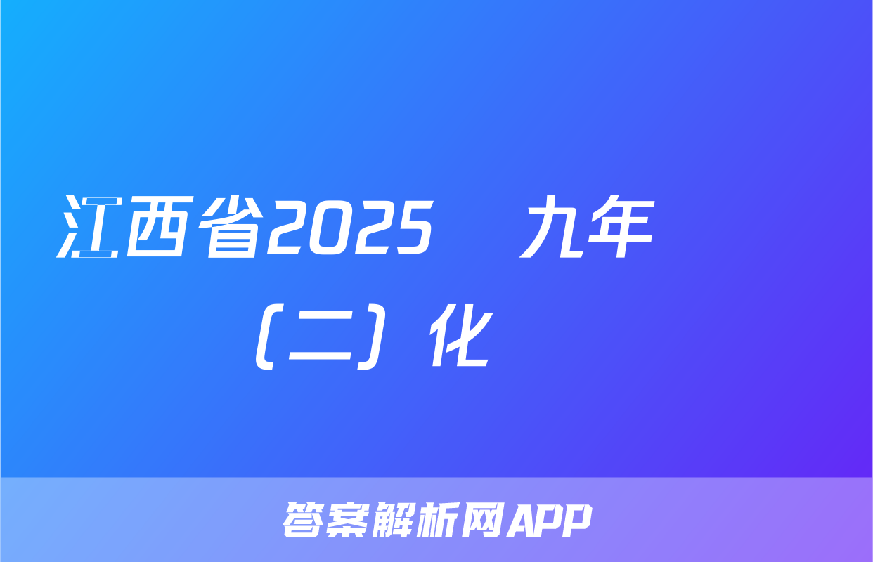 江西省2025屆九年級訓練（二）化學試題