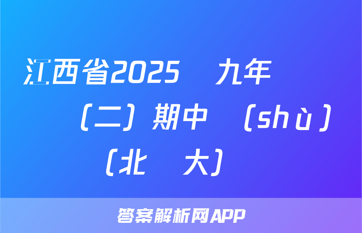 江西省2025屆九年級訓練（二）期中數(shù)學（北師大）試題