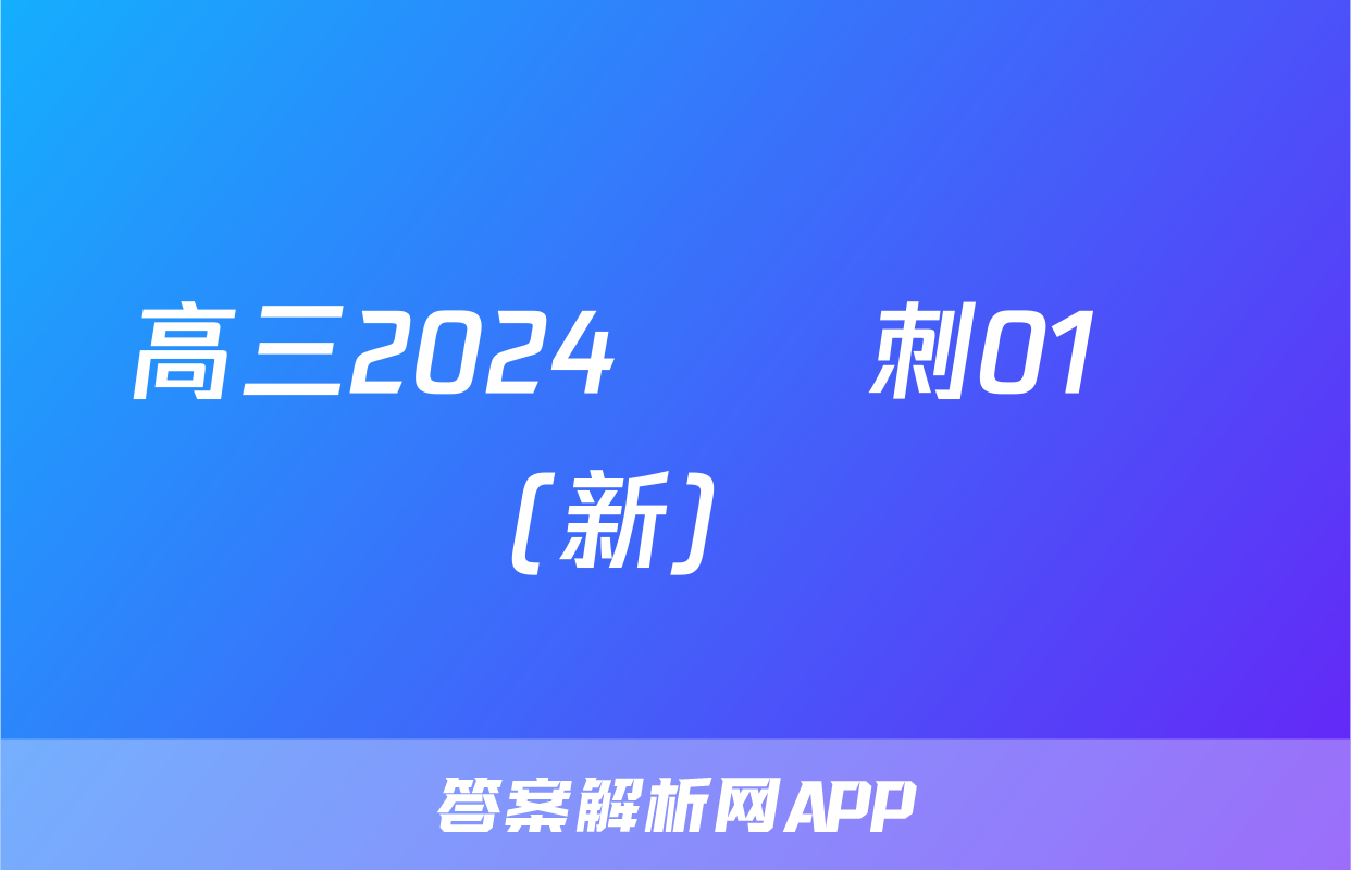 高三2024屆沖刺01數學(新)試題